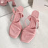 Luxury Square Toe Cross Strap Heels